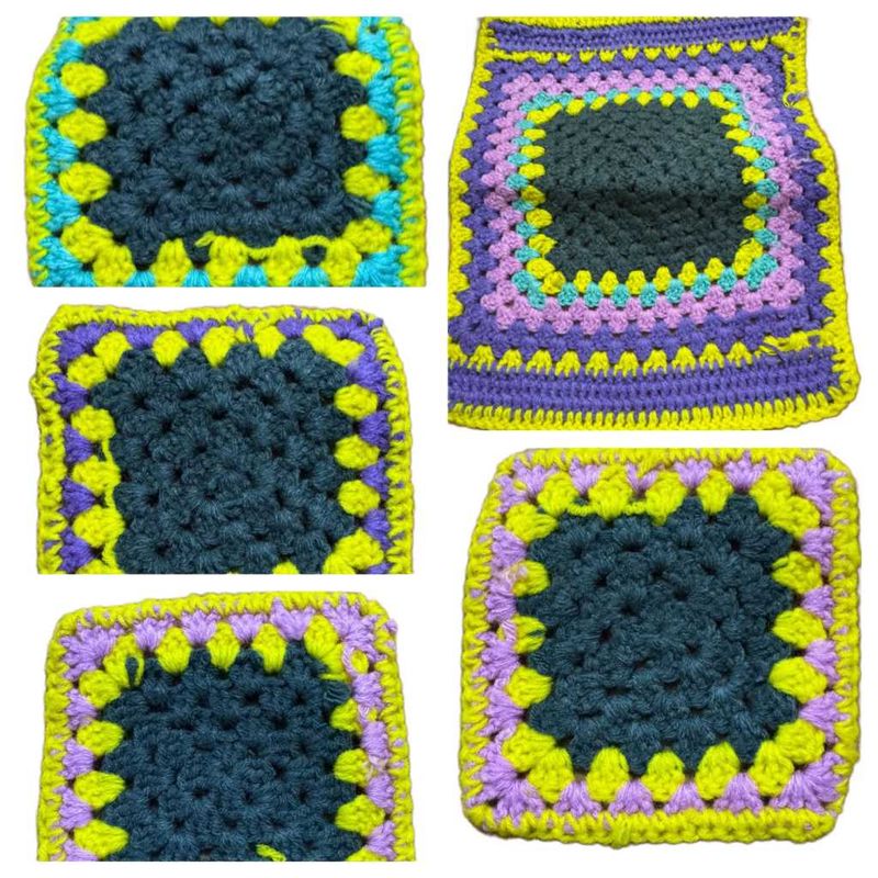 Crochet Granny Square Table Mat with Coasters Set
