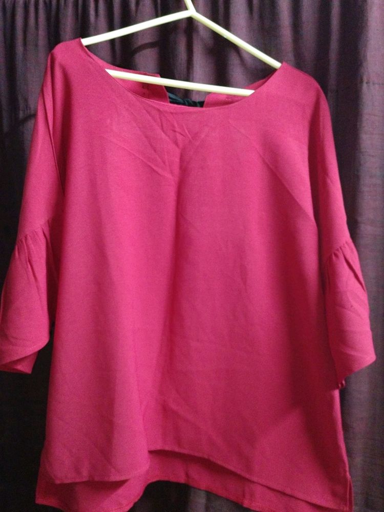 Boat Neck Red Top