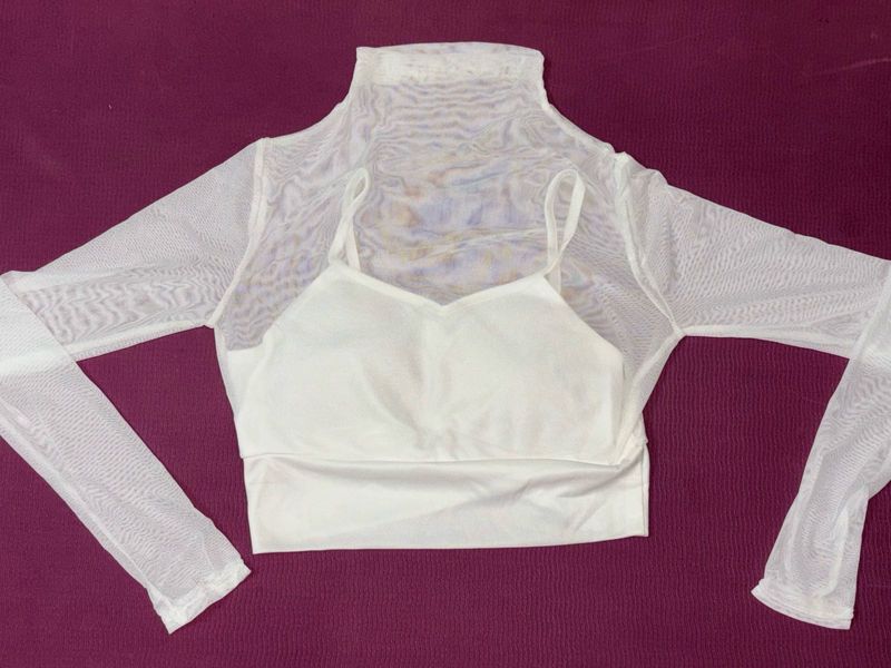 White Mesh Top