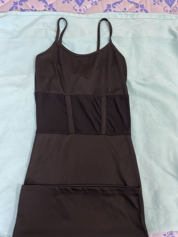 Sleek Black Corset Slip Dress