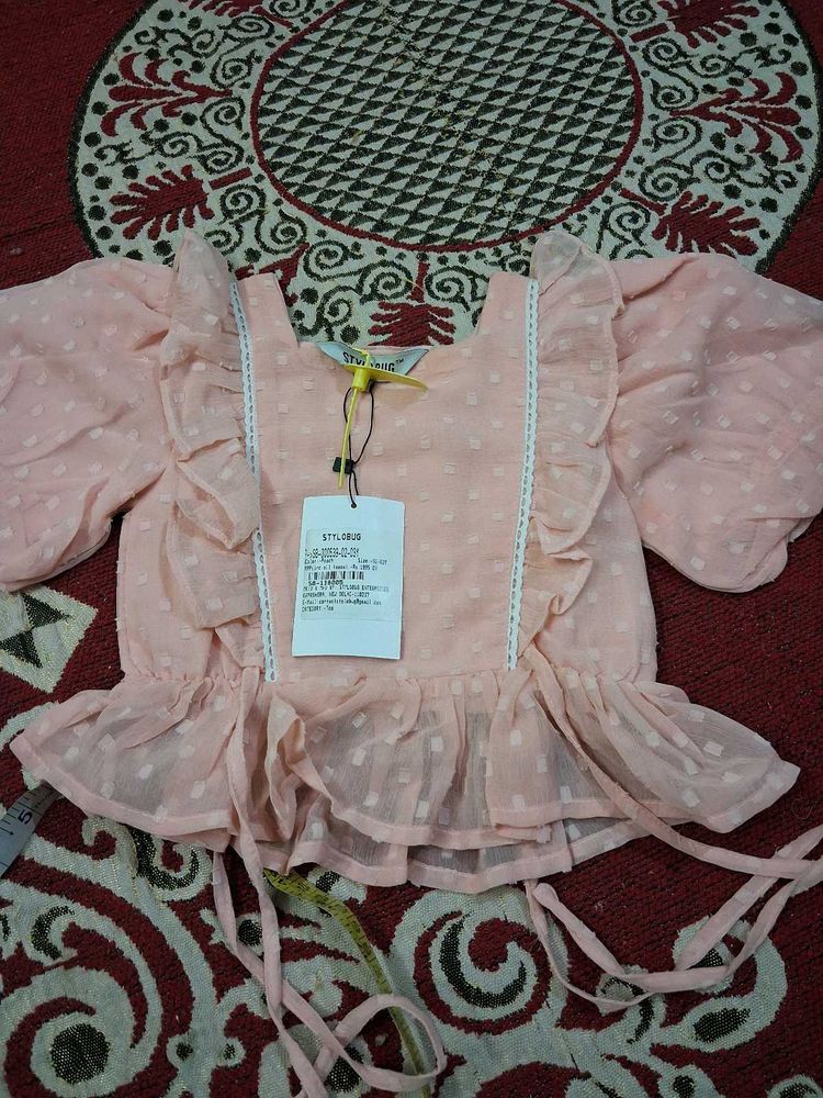 Cute Pink Ruffled Top