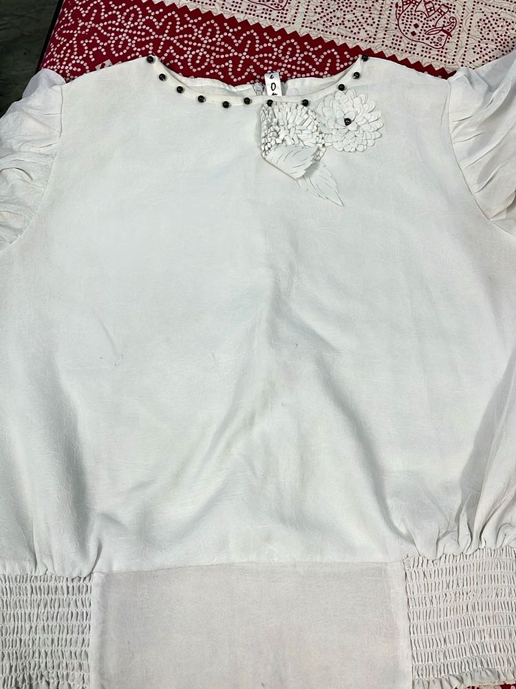 White Floral Top