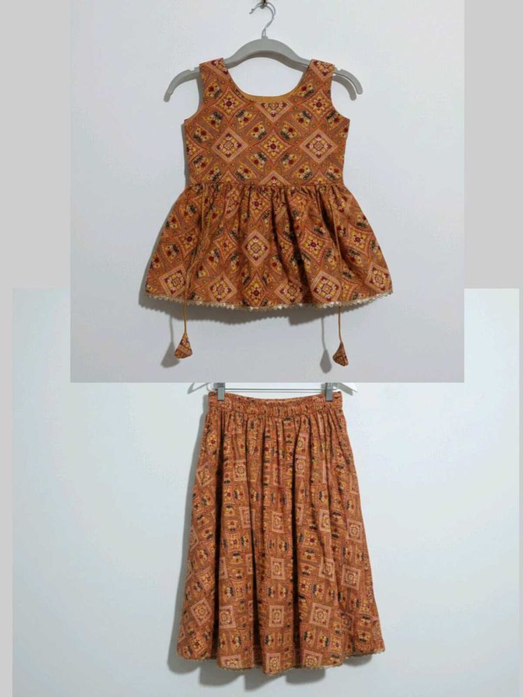 Girls&#39; Ethnic Skirt &amp; Top Set