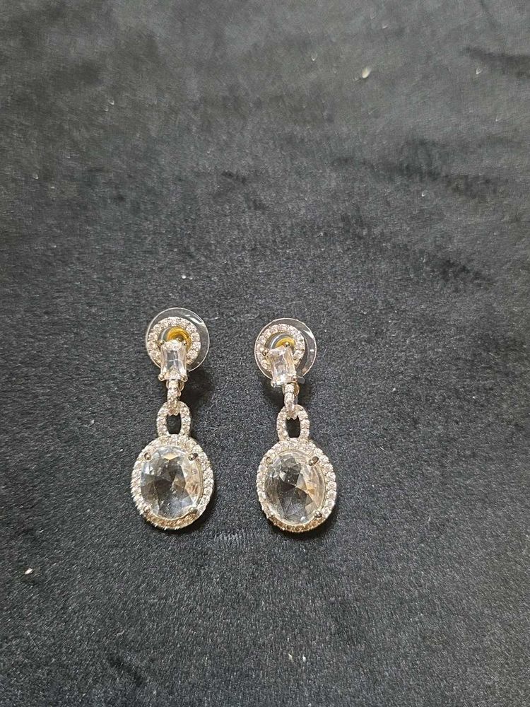 White Gemstone Earrings