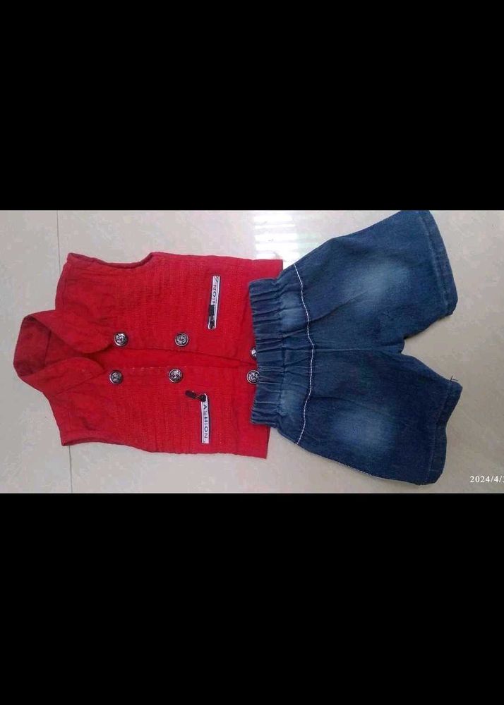 Baby Outfit - Red Top &amp; Jeans