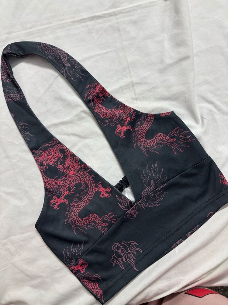 Dragon Print Halter Top