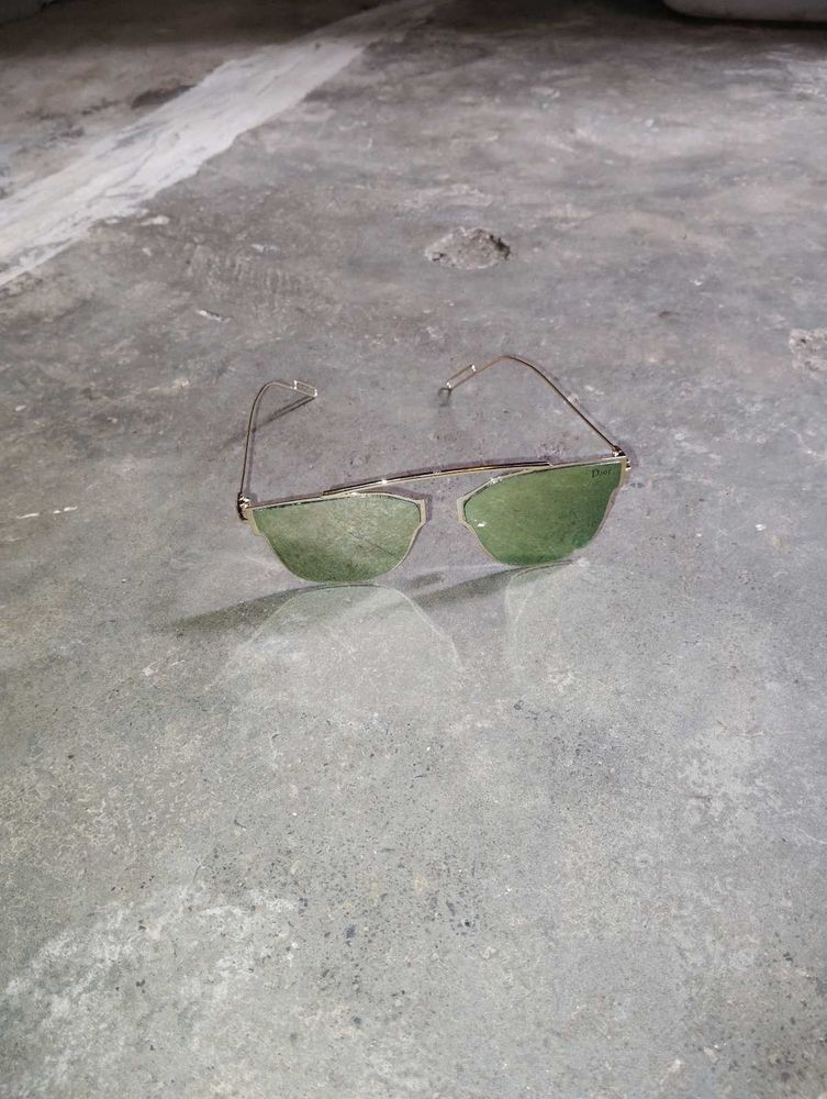 Green Lens Aviator Sunglasses