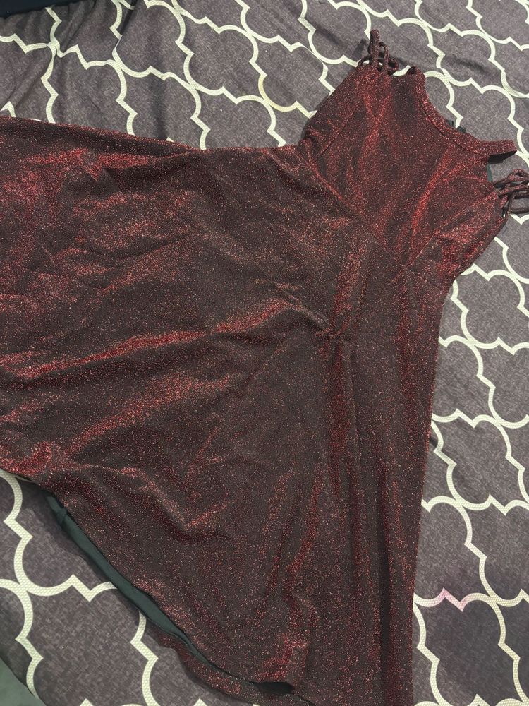 Sparkly Maroon Party Dress