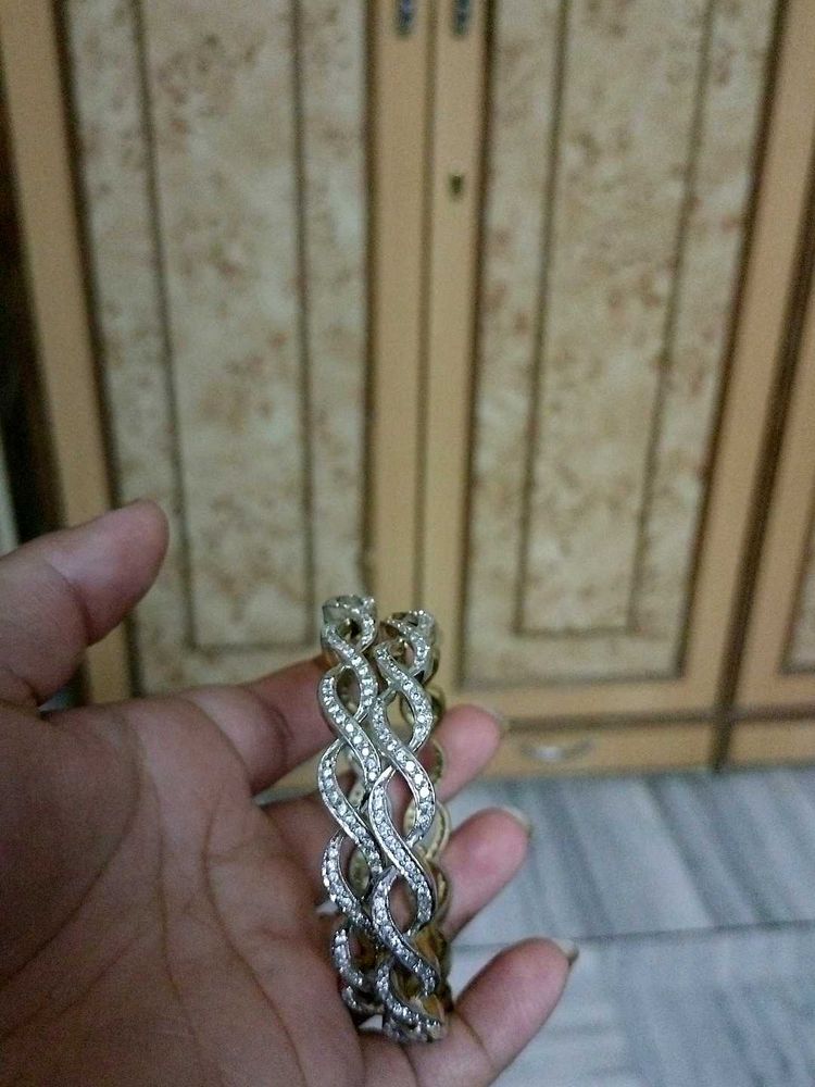 Sparkling Silver Bangles