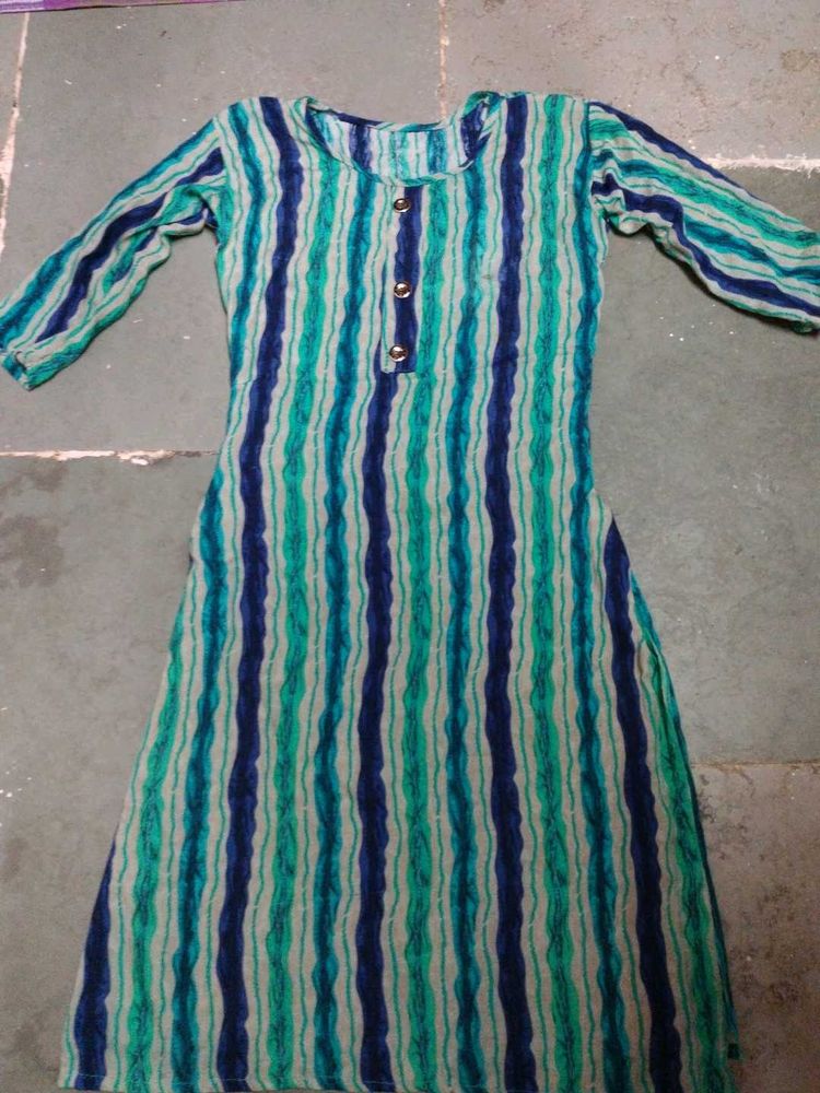 Striped Green &amp; Blue Kurta