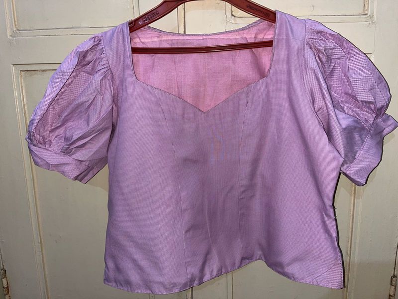 Lilac Puff Sleeve Top