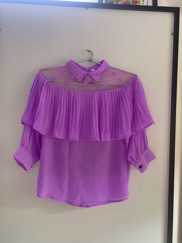 Lavender Ruffle Top