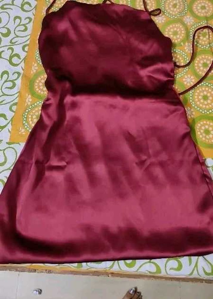 Backless Maroon Dress