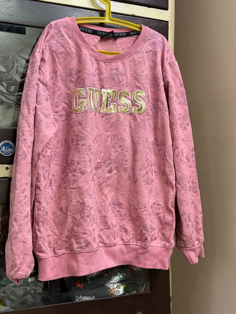 Guess Pink Floral Sweatshirt