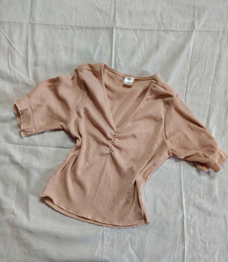 Ribbed V-Neck Top