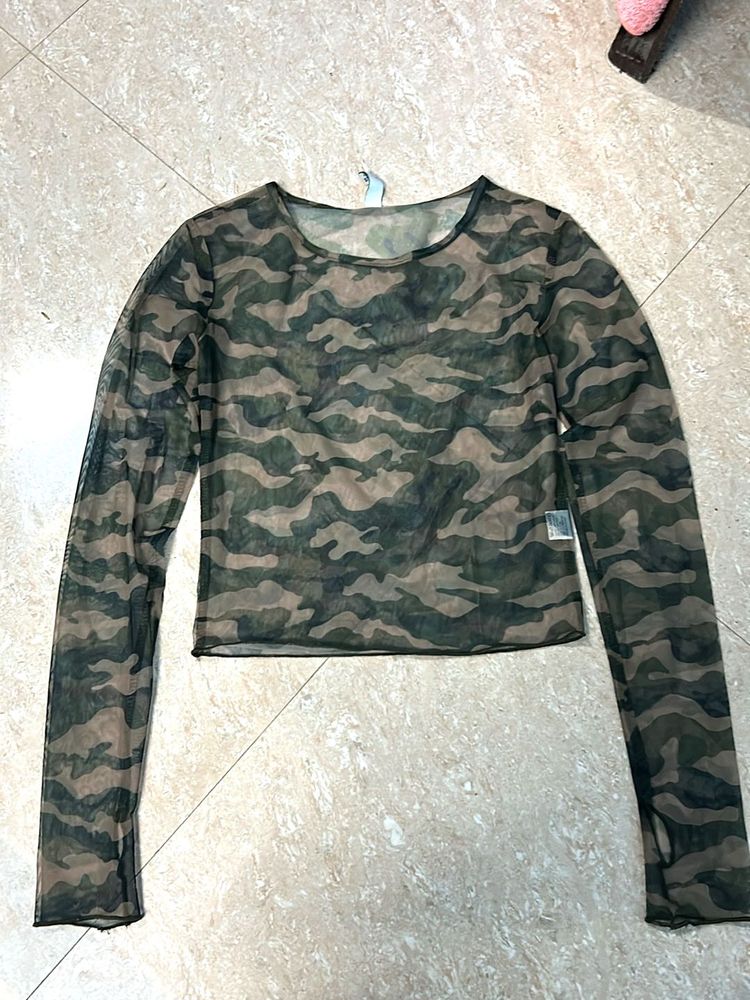 Camo mesh Long Sleeve Top (Brand new)