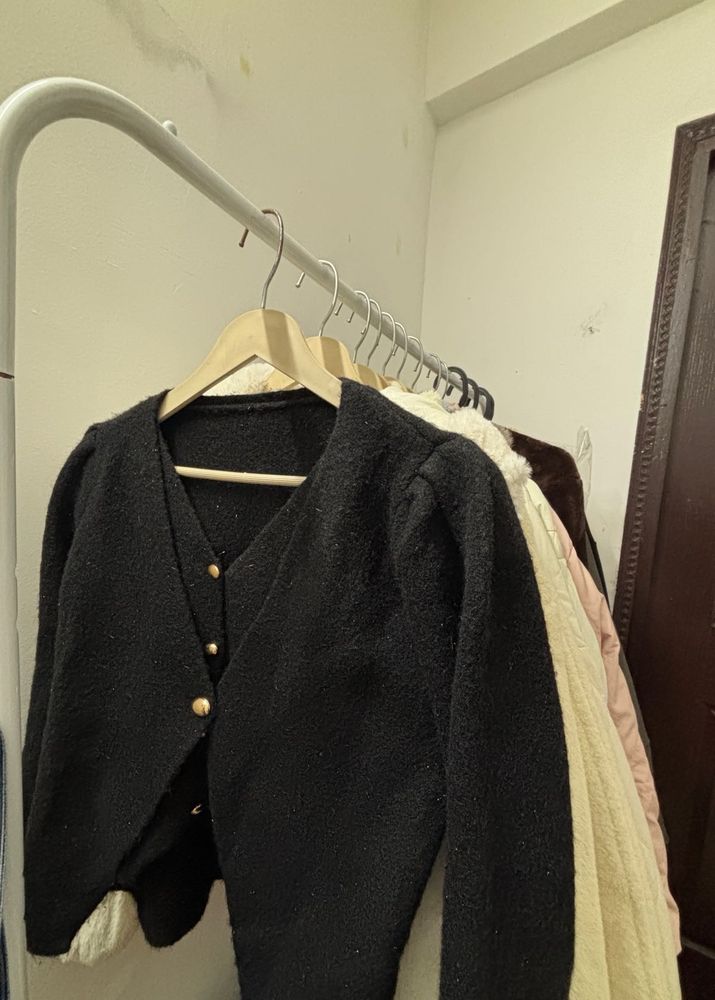 Elegant Black waist coat type Cardigan Sweater