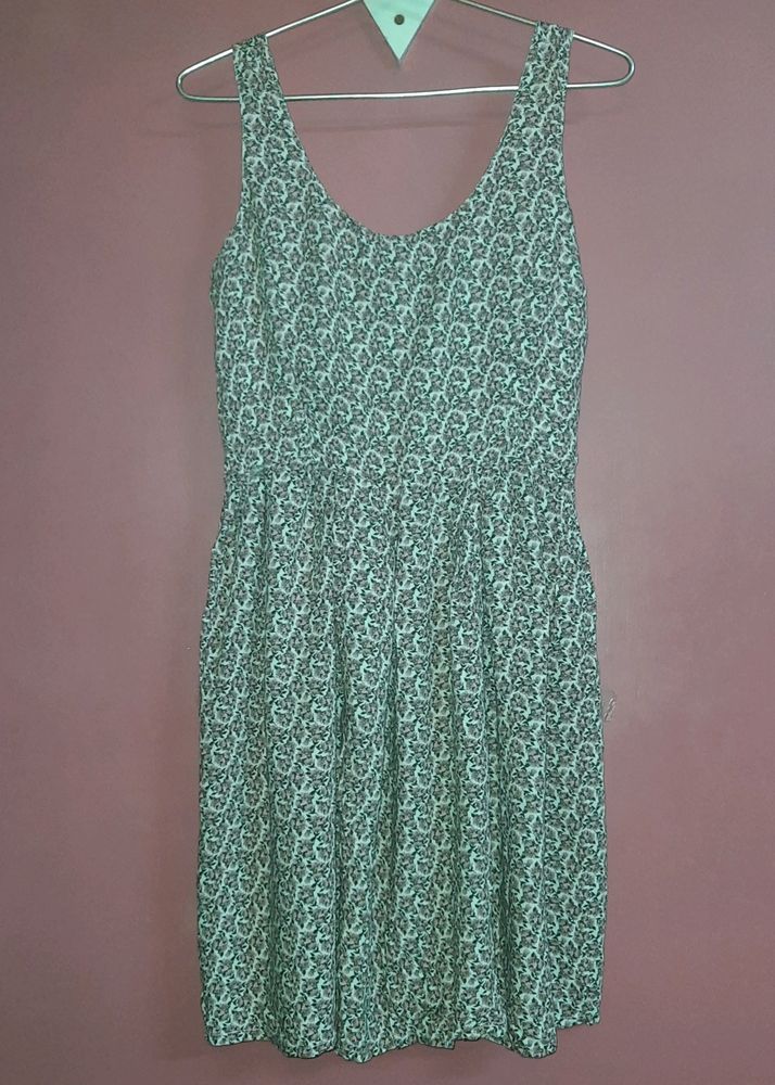 Pink Floral Print Frock.