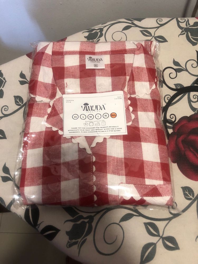 Vivalda Red Gingham Pajama Set