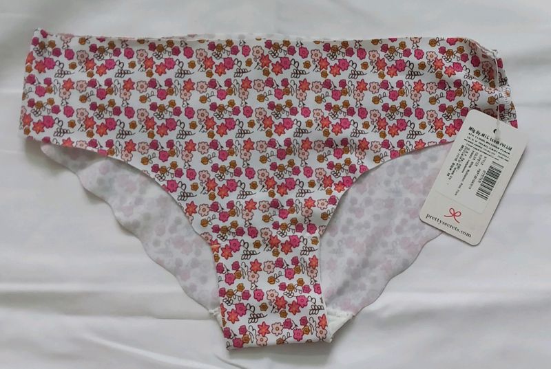 Floral Designed Panty With Tag