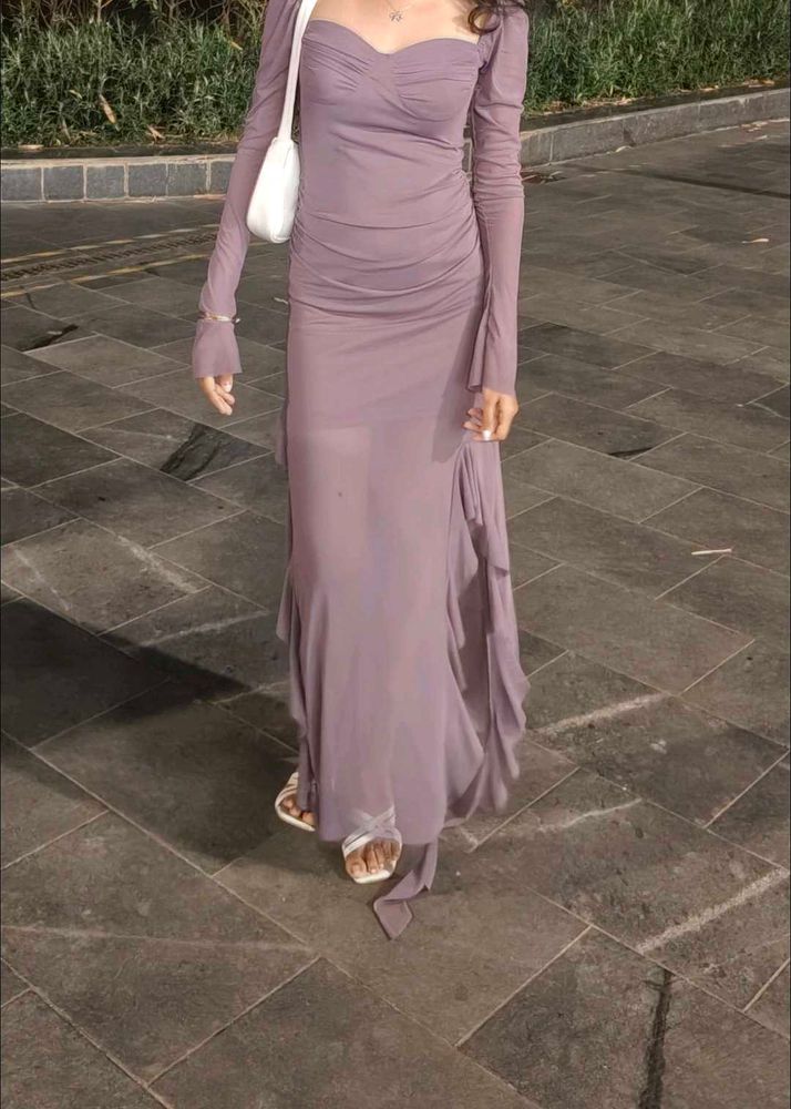 Elegant Mauve Maxi Dress