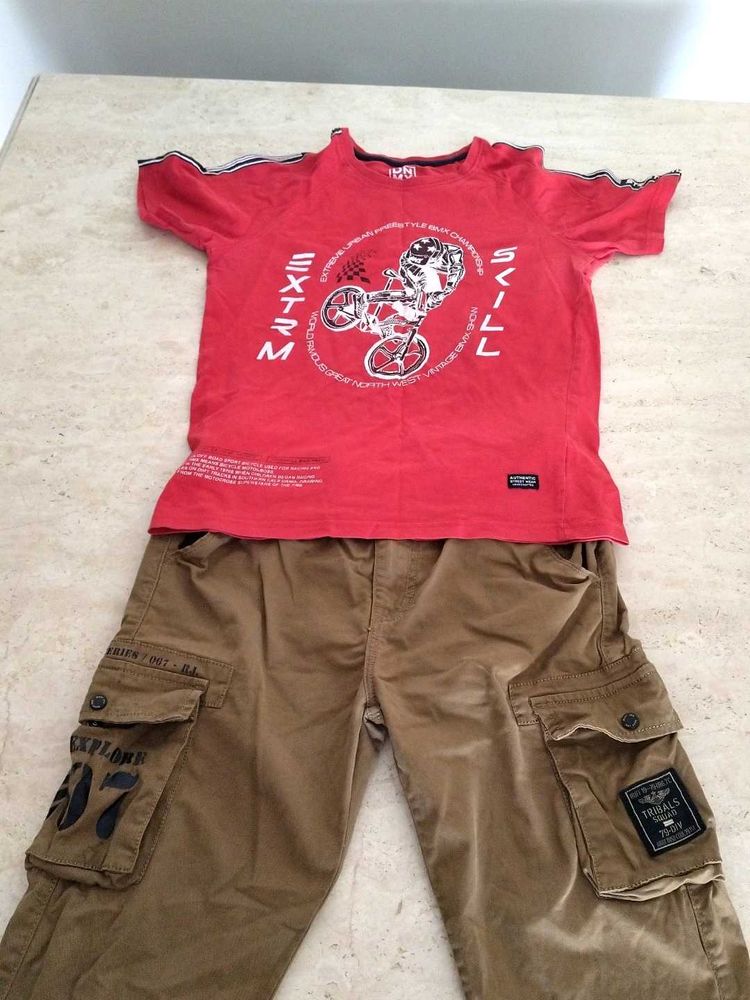 Boy's Fun Graphic Tee &amp; Cargo Pants
