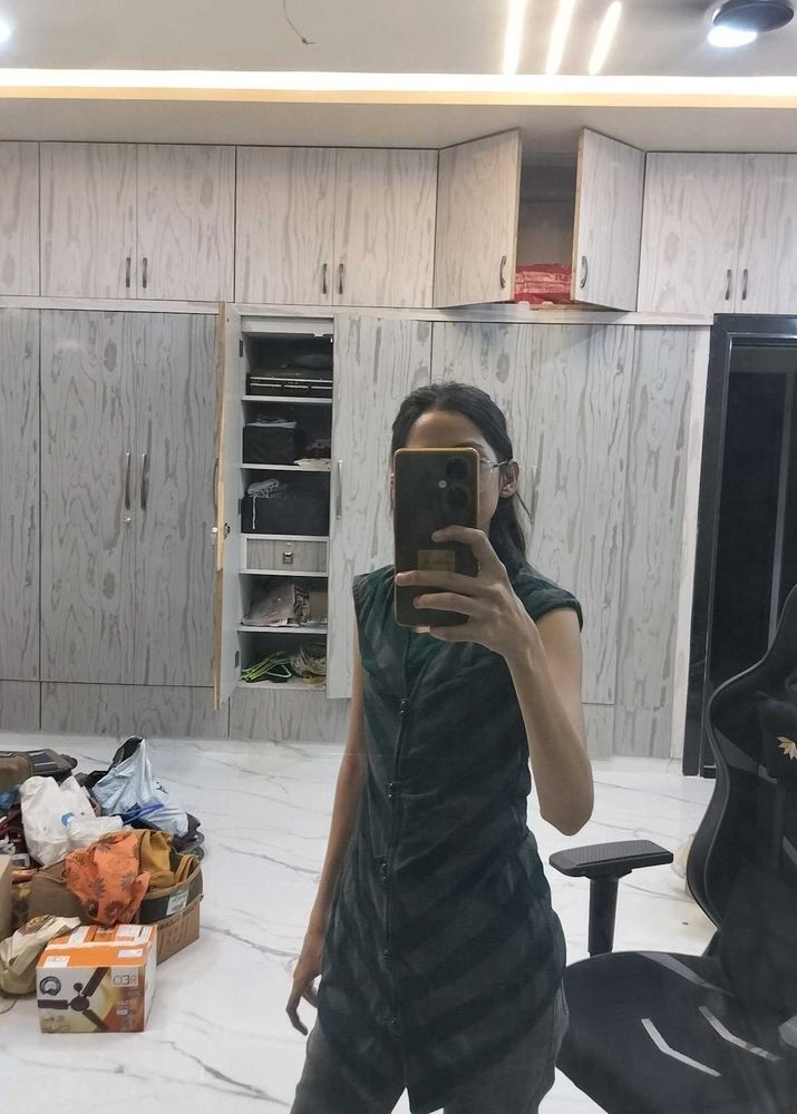Green Long Line Top