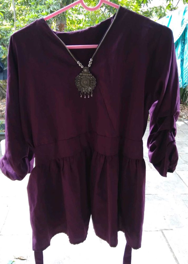 Purple Peplum Top
