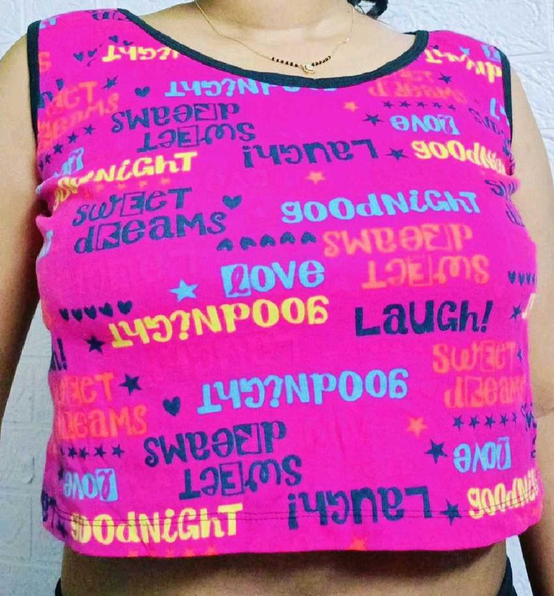 Funky Pink Graphic Tank Top