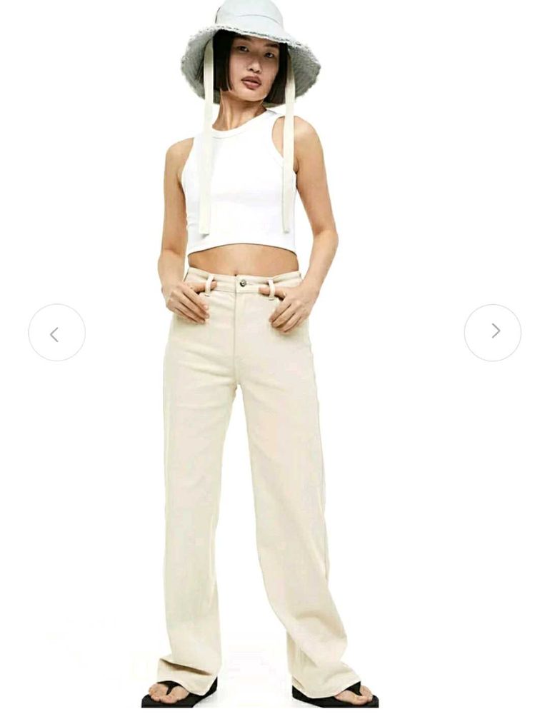 H&amp;M Women Wide Twill Trousers