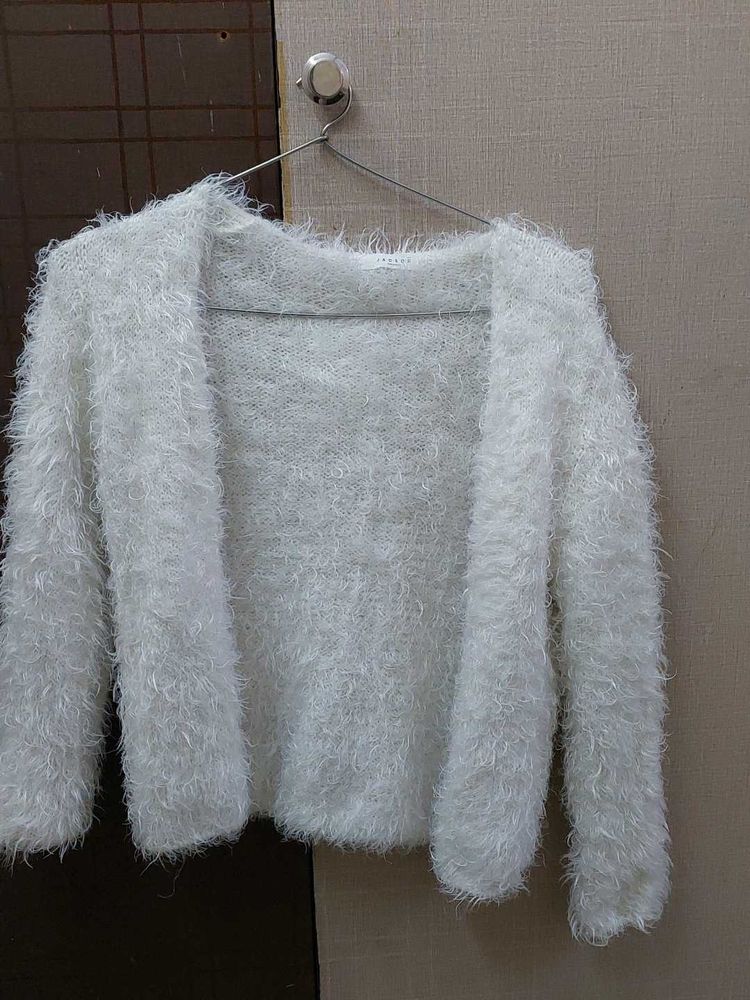 White Fur Cardigan