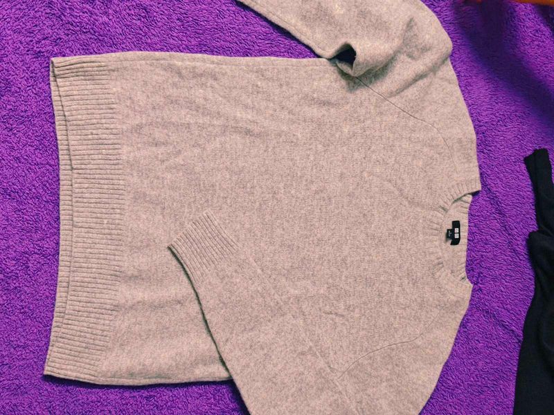 Gray Wool Blend Sweater
