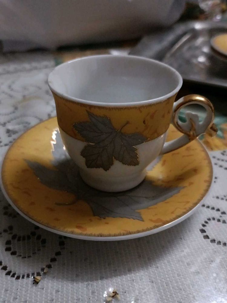 Leaf Cup and Saucer Set Of 2