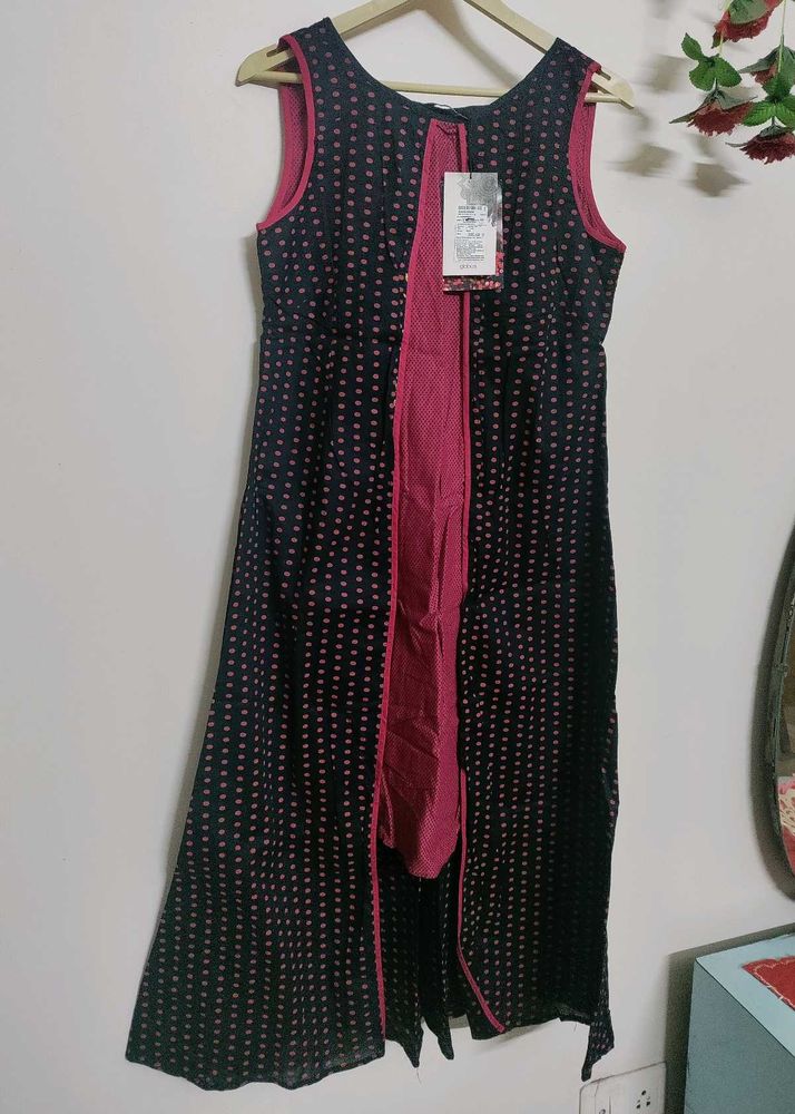 New Globus Red Black Kurta
