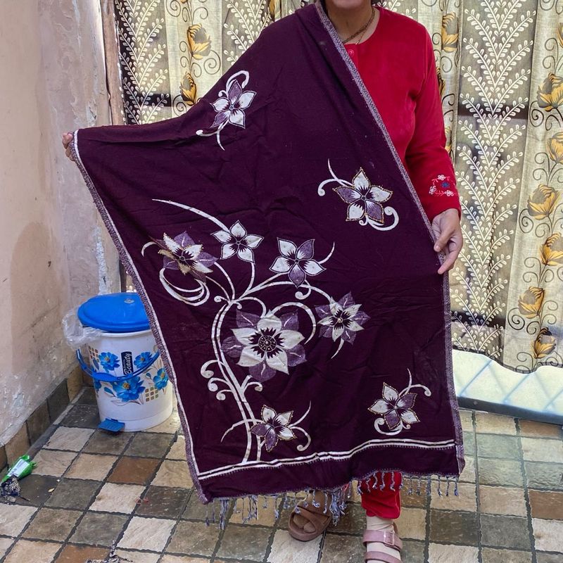 double side Floral Print Stole