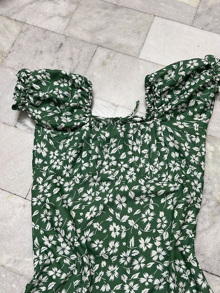 Floral Green Dress