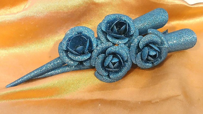 Blue Rose Hair Clip