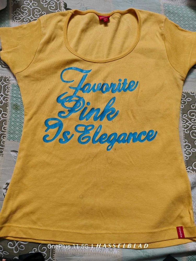 Yellow Stretchable Top