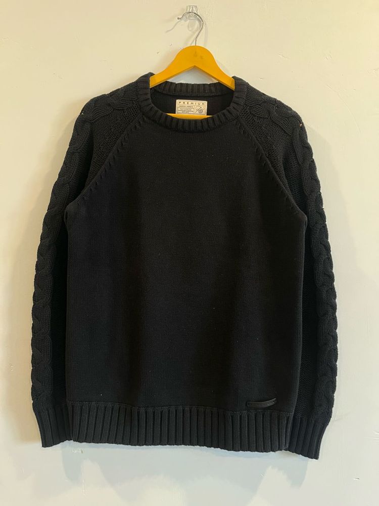 Jack &amp; Jones- Black Knit Sweater (L)
