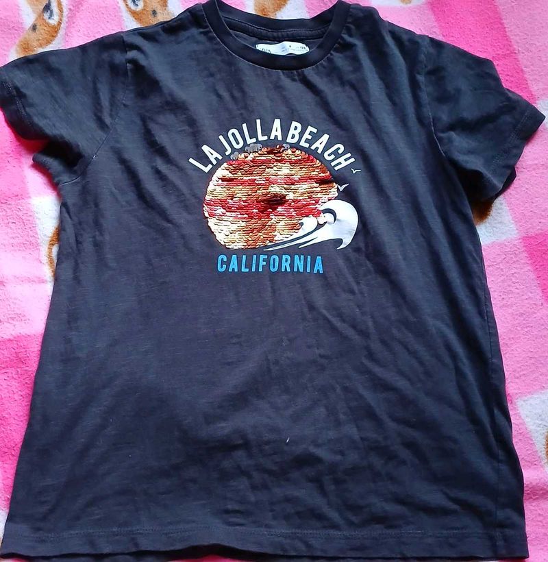 Zara T Shirt With Sequin Design