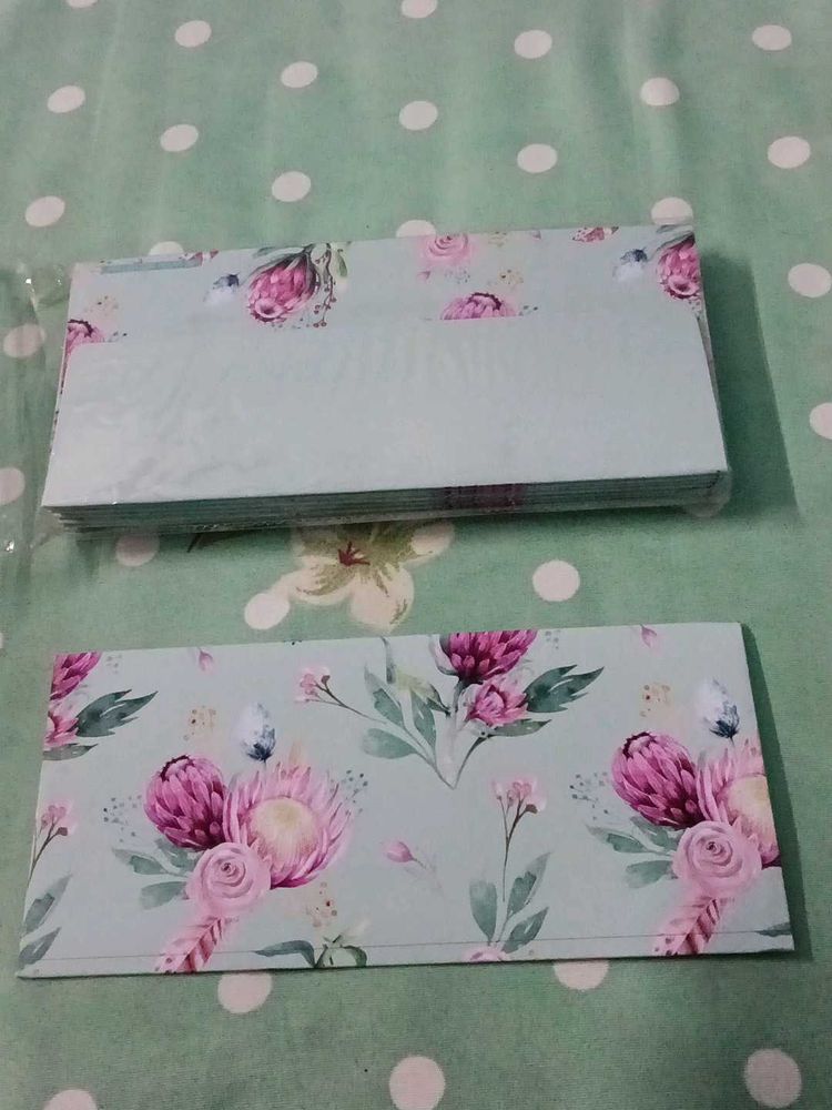 Floral Shagun Envelopes Set Of 10