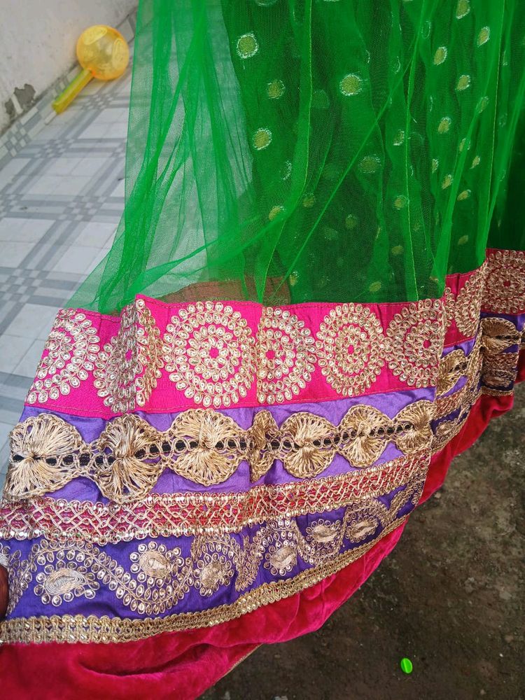 Green Lenhga Choli With Dupatta
