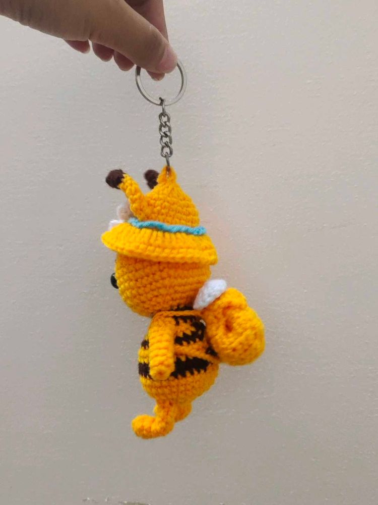 Bee Crochet Keychain