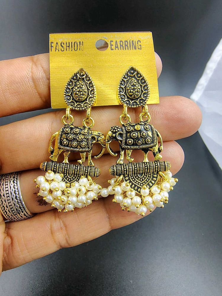 Elephant Jhumka Earrings