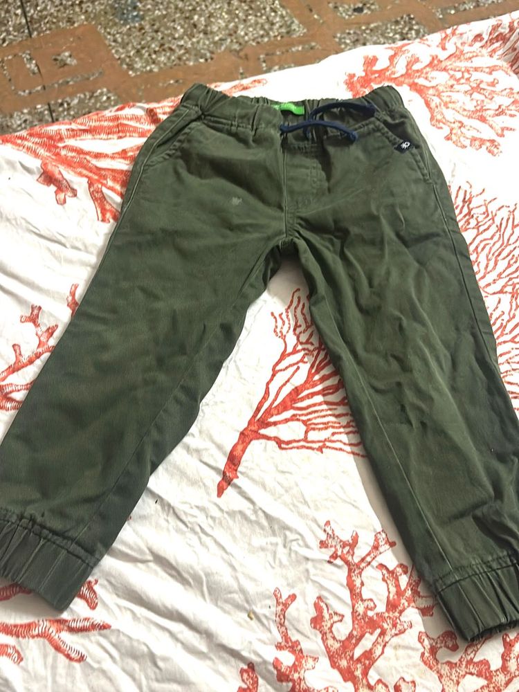 Olive Green Elastic Pants