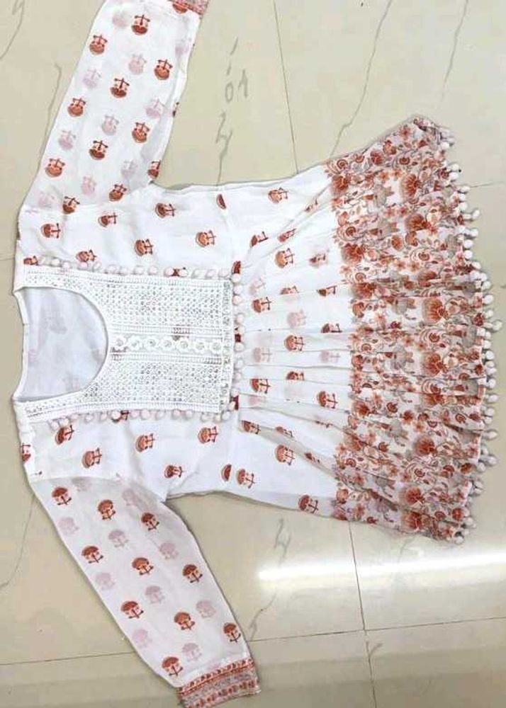 White Printed Kurta