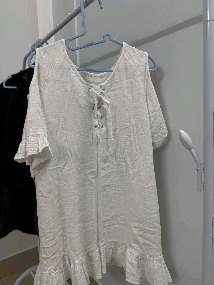Pure Cotton White Dress👌