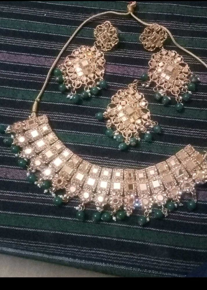 Gold Green Combination Mirror Set