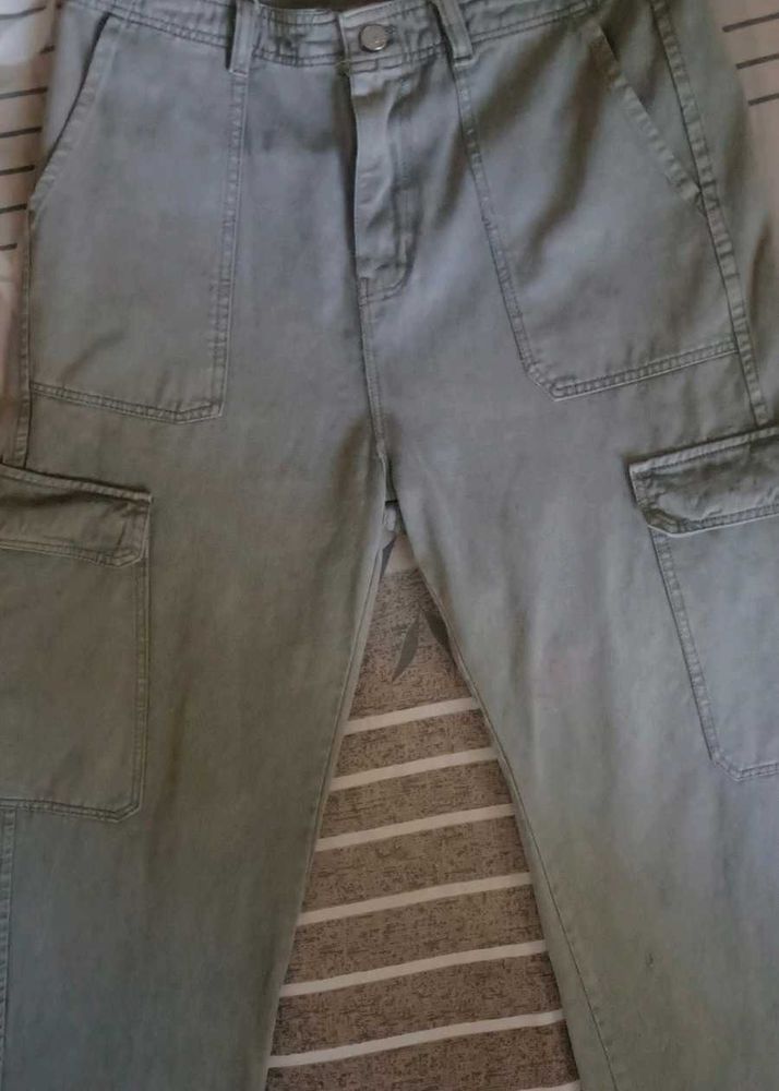 Grey Cargo Pants For Women