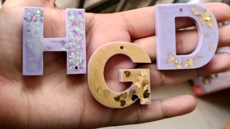 Resin Alphabet Keychains